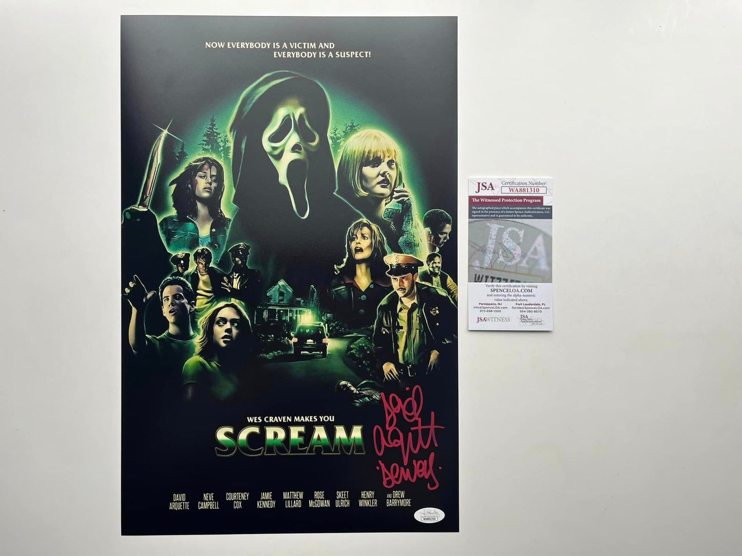 David Arquette Signed 11x17 Scream Photo - JSA COA